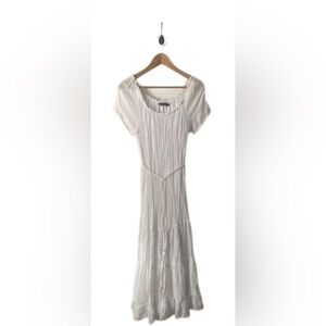 Mlle Gabrielle White Belted Maxi Dress Sz Medium